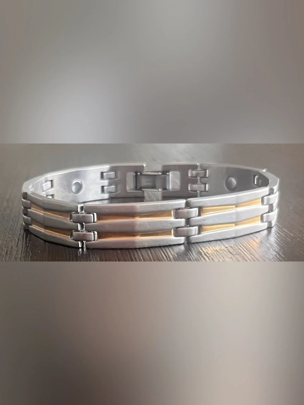 Sabona Two-Tone Stainless Steel Magnetic Men’s Bracelet